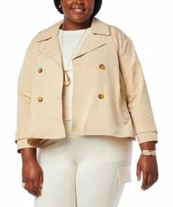 Best Sale 💯 MarlaWynne "As Is" WynneLayers Cropped Double-Breasted Trench Jacket 🎁 -Outlet MarlaWynne Sales unnamed file 3442