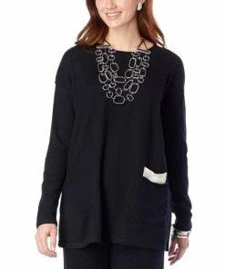 Best Pirce 😀 MarlaWynne "As Is" WynneLayers Soft Knit Sweater With Contrast Pocket 🤩