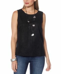 Hot Sale 🎉 MarlaWynne "As Is" WynneLayers Faux Suede Sleeveless Shell 🔥