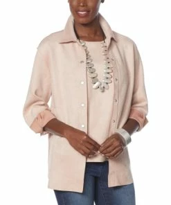 Outlet 🛒 MarlaWynne "As Is" WynneLayers Stretch Faux Suede 👚 Shirt Jacket ❤️