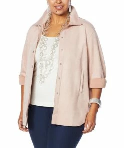 Outlet 🛒 MarlaWynne "As Is" WynneLayers Stretch Faux Suede 👚 Shirt Jacket ❤️ -Outlet MarlaWynne Sales unnamed file 3571