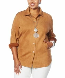 Outlet 🛒 MarlaWynne "As Is" WynneLayers Stretch Faux Suede 👚 Shirt Jacket ❤️ -Outlet MarlaWynne Sales unnamed file 3579