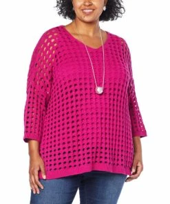 Top 10 🥰 MarlaWynne "As Is" WynneLayers Open Stitch 3/4-Sleeve Sweater 🤩 -Outlet MarlaWynne Sales unnamed file 3585