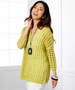 Top 10 🥰 MarlaWynne "As Is" WynneLayers Open Stitch 3/4-Sleeve Sweater 🤩 -Outlet MarlaWynne Sales unnamed file 3586