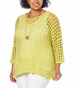 Top 10 🥰 MarlaWynne "As Is" WynneLayers Open Stitch 3/4-Sleeve Sweater 🤩 -Outlet MarlaWynne Sales unnamed file 3588