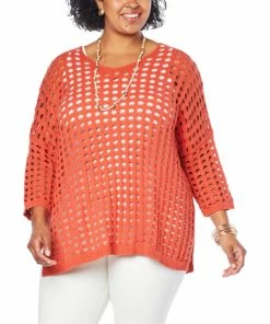 Top 10 🥰 MarlaWynne "As Is" WynneLayers Open Stitch 3/4-Sleeve Sweater 🤩 -Outlet MarlaWynne Sales unnamed file 3589