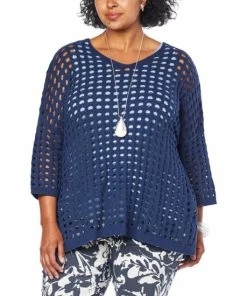 Top 10 🥰 MarlaWynne "As Is" WynneLayers Open Stitch 3/4-Sleeve Sweater 🤩 -Outlet MarlaWynne Sales unnamed file 3592