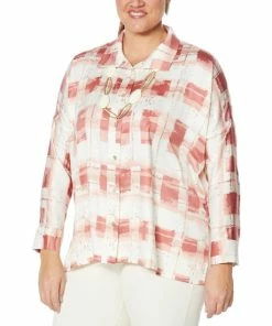 Brand new 🔥 MarlaWynne "As Is" WynneLayers Painted Plaid Mixed Media Button-Front 👕 Shirt 🤩 -Outlet MarlaWynne Sales unnamed file 3601