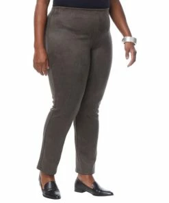 Cheapest 🧨 MarlaWynne Stretch Faux Suede Straight-Leg Pant Black ✔️ -Outlet MarlaWynne Sales unnamed file 372