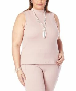 Outlet 💯 MarlaWynne Microfleece Mock-Neck Tank With Side Slits Rose 🎁 -Outlet MarlaWynne Sales unnamed file 408