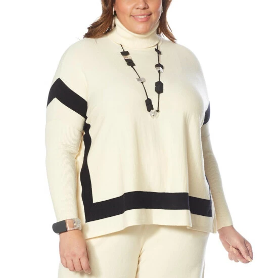 Cheap ๐ฅฐ MarlaWynne WynneLayers Turtleneck Graphic Intarsia Knit Sweater Ecru Combo ๐ 5 Cheap ๐ฅฐ MarlaWynne WynneLayers Turtleneck Graphic Intarsia Knit Sweater Ecru Combo ๐ - Image 3