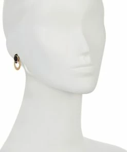 Brand new 🧨 MarlaWynne Metal And Resin Interchangeable Earrings Duo Goldtone/black ✔️ -Outlet MarlaWynne Sales unnamed file 449