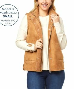 Cheap 🔔 MarlaWynne WynneCollection Bonded Faux Shearling Reversible Vest Dark Camel ✨ -Outlet MarlaWynne Sales unnamed file 486