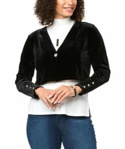 Brand new 🧨 MarlaWynne WynneLayers Cropped Velvet Cardigan Black 💯 -Outlet MarlaWynne Sales unnamed file 498