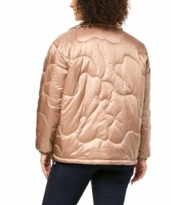 Discount ⭐ MarlaWynne WynneCollection Pearlized Hooded Puffer Jacket With Pockets Bronze 👍 -Outlet MarlaWynne Sales unnamed file 504