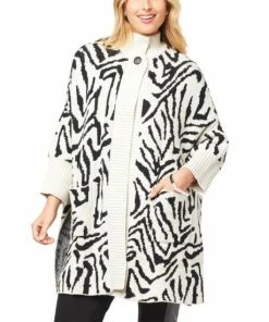 Best reviews of 😀 MarlaWynne WynneCollection Double Knit Jacquard Slub 🧥 Coatigan Black/canvas Combo 🌟 -Outlet MarlaWynne Sales unnamed file 517