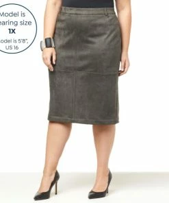 Top 10 🥰 MarlaWynne WynneCollection Faux Suede Bonded Pencil 👗 Skirt Dark Olive ❤️ -Outlet MarlaWynne Sales unnamed file 522