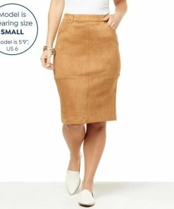 Top 10 🥰 MarlaWynne WynneCollection Faux Suede Bonded Pencil 👗 Skirt Dark Olive ❤️ -Outlet MarlaWynne Sales unnamed file 524