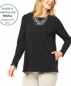 Brand new 🎉 MarlaWynne WynneLayers Cotton Blend Butterfly Tee With Pocket Black ⭐ -Outlet MarlaWynne Sales unnamed file 531