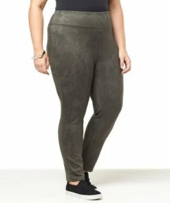 Deals 🔥 MarlaWynne WynneCollection Bonded Faux Suede Solution Legging Dark Camel 👏 -Outlet MarlaWynne Sales unnamed file 548