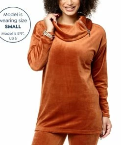 Brand new 🥰 MarlaWynne WynneLayers Velour Cowl Neck Tunic Top With Zipper Details Petal ⌛ -Outlet MarlaWynne Sales unnamed file 55