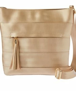 Cheapest 🧨 MarlaWynne Woven Webbing Tassel Crossbody Silver ⭐