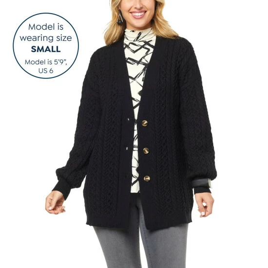 Brand new 🎁 MarlaWynne WynneCollection Cable Knit Cardigan Light Heather Gray 🤩 4 Brand new 🎁 MarlaWynne WynneCollection Cable Knit Cardigan Light Heather Gray 🤩 - Image 2