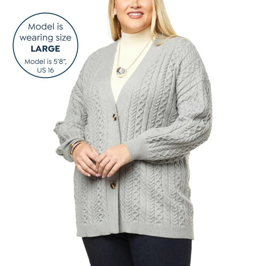 Brand new 🎁 MarlaWynne WynneCollection Cable Knit Cardigan Light Heather Gray 🤩 5 Brand new 🎁 MarlaWynne WynneCollection Cable Knit Cardigan Light Heather Gray 🤩 - Image 3