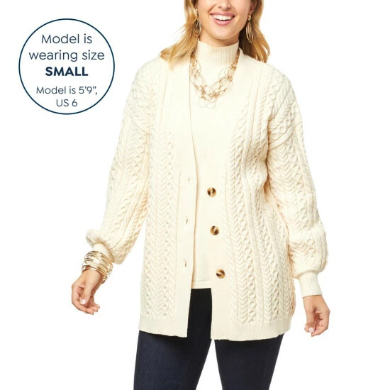 Brand new 🎁 MarlaWynne WynneCollection Cable Knit Cardigan Light Heather Gray 🤩 6 Brand new 🎁 MarlaWynne WynneCollection Cable Knit Cardigan Light Heather Gray 🤩 - Image 4