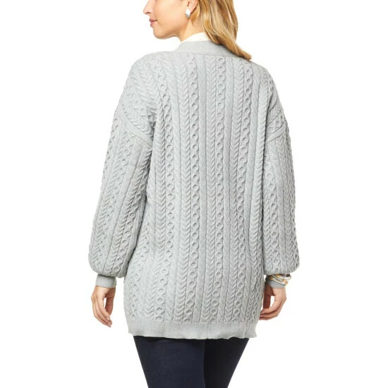 Brand new 🎁 MarlaWynne WynneCollection Cable Knit Cardigan Light Heather Gray 🤩 7 Brand new 🎁 MarlaWynne WynneCollection Cable Knit Cardigan Light Heather Gray 🤩 - Image 5