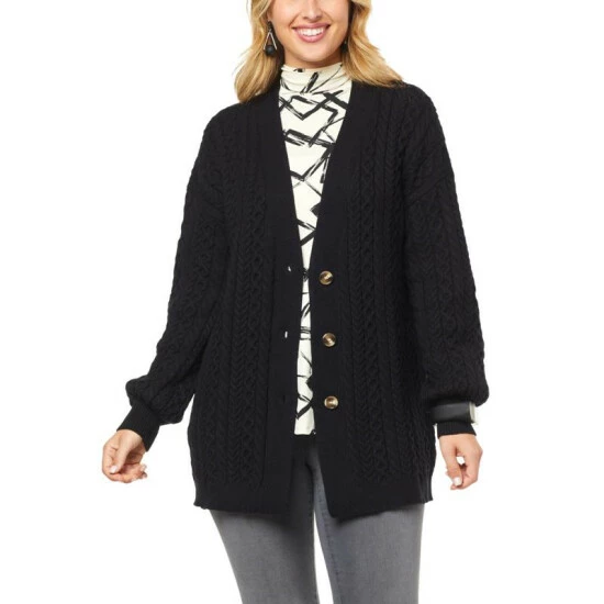 Brand new 🎁 MarlaWynne WynneCollection Cable Knit Cardigan Light Heather Gray 🤩 9 Brand new 🎁 MarlaWynne WynneCollection Cable Knit Cardigan Light Heather Gray 🤩 - Image 7