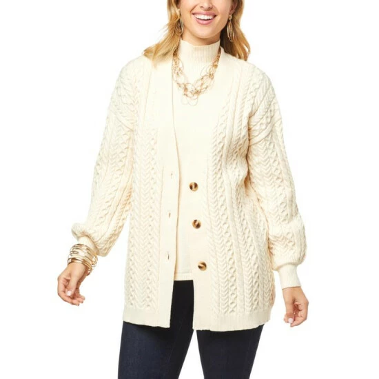Brand new 🎁 MarlaWynne WynneCollection Cable Knit Cardigan Light Heather Gray 🤩 10 Brand new 🎁 MarlaWynne WynneCollection Cable Knit Cardigan Light Heather Gray 🤩 - Image 8