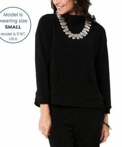 Wholesale ⭐ MarlaWynne WynneLayers Plush Ottoman Knit Mock-Neck Top With Drawstring Inky Blue ⌛ -Outlet MarlaWynne Sales unnamed file 6