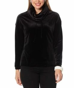 Buy ⭐ MarlaWynne WynneLayers Stretch Velvet Drawstring Cowl-Neck Top Ecru 💯 -Outlet MarlaWynne Sales unnamed file 609