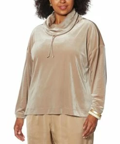 Buy ⭐ MarlaWynne WynneLayers Stretch Velvet Drawstring Cowl-Neck Top Ecru 💯 -Outlet MarlaWynne Sales unnamed file 612