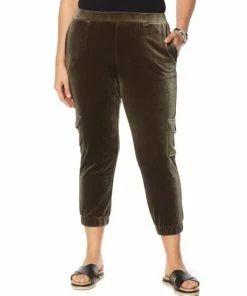 New 😍 MarlaWynne WynneLayers Stretch Velvet Pull-On Cropped Jogger Pant Black 👍 -Outlet MarlaWynne Sales unnamed file 631