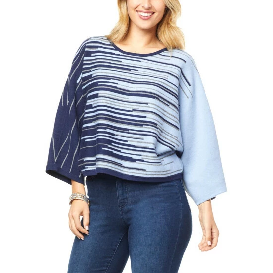 Hot Sale ๐ MarlaWynne WynneCollection Ombre Jacquard Popover Sweater Black Combo ๐ 3 Hot Sale ๐ MarlaWynne WynneCollection Ombre Jacquard Popover Sweater Black Combo ๐