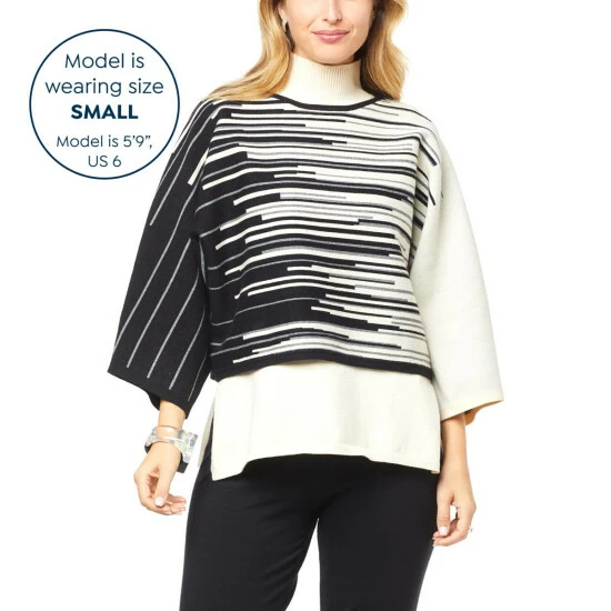 Hot Sale ๐ MarlaWynne WynneCollection Ombre Jacquard Popover Sweater Black Combo ๐ 7 Hot Sale ๐ MarlaWynne WynneCollection Ombre Jacquard Popover Sweater Black Combo ๐ - Image 5