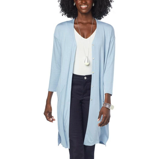 Flash Sale ๐ MarlaWynne WynneLayers Jersey Knit Button-Front Duster Light Heather Gray โ๏ธ 5 Flash Sale ๐ MarlaWynne WynneLayers Jersey Knit Button-Front Duster Light Heather Gray โ๏ธ - Image 3