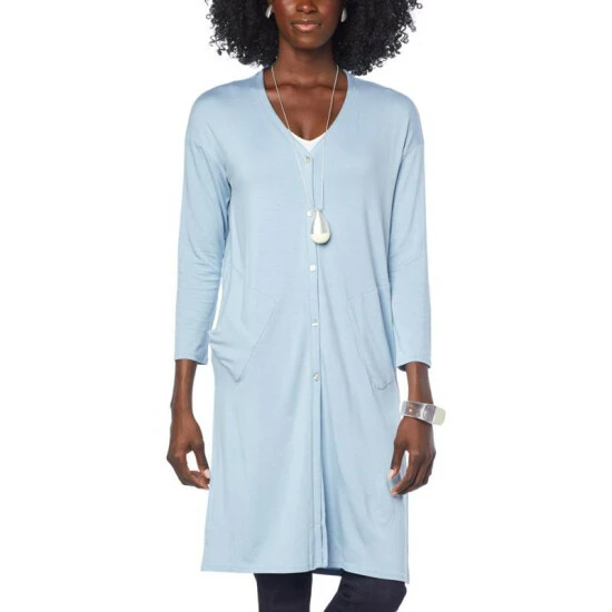 Flash Sale ๐ MarlaWynne WynneLayers Jersey Knit Button-Front Duster Light Heather Gray โ๏ธ 8 Flash Sale ๐ MarlaWynne WynneLayers Jersey Knit Button-Front Duster Light Heather Gray โ๏ธ - Image 6