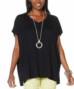 Best reviews of 😉 MarlaWynne WynneLayers Cap-Sleeve Panel Knit Top Black 🎉 -Outlet MarlaWynne Sales unnamed file 689