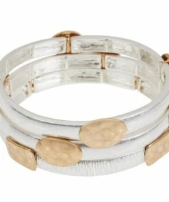 Promo 🔥 MarlaWynne Two-Tone 3-piece Stretch Bracelet Set Rose Goldtone 👏 -Outlet MarlaWynne Sales unnamed file 697