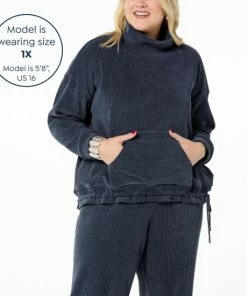 Wholesale ⭐ MarlaWynne WynneLayers Plush Ottoman Knit Mock-Neck Top With Drawstring Inky Blue ⌛ -Outlet MarlaWynne Sales unnamed file 7