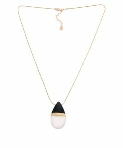Cheapest 😍 MarlaWynne Colorblock Teardrop Pendant Necklace Goldtone/black 😀 -Outlet MarlaWynne Sales unnamed file 704
