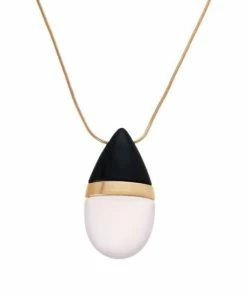 Cheapest 😍 MarlaWynne Colorblock Teardrop Pendant Necklace Goldtone/black 😀 -Outlet MarlaWynne Sales unnamed file 705