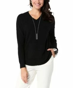 Coupon 😍 MarlaWynne WynneLayers SoftKNIT V-Neck Waffle Stitch Sweater Shell Pink ✨ -Outlet MarlaWynne Sales unnamed file 71