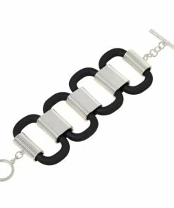 Wholesale ⭐ MarlaWynne Metal And Resin Toggle Bracelet Silvertone/black 💯 -Outlet MarlaWynne Sales unnamed file 710