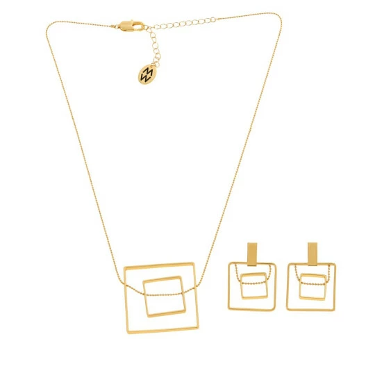 Buy ๐ MarlaWynne Minimalist Square Pendant, Chain And Earrings Set Silvertone ๐งจ 3 Buy ๐ MarlaWynne Minimalist Square Pendant, Chain And Earrings Set Silvertone ๐งจ