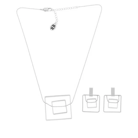 Buy ๐ MarlaWynne Minimalist Square Pendant, Chain And Earrings Set Silvertone ๐งจ 7 Buy ๐ MarlaWynne Minimalist Square Pendant, Chain And Earrings Set Silvertone ๐งจ - Image 5