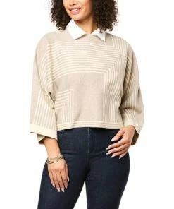 Top 10 🧨 MarlaWynne WynneCollection SoftKNIT Patterned Double Knit Popover Heather Latte ⭐ -Outlet MarlaWynne Sales unnamed file 742